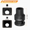sourcing map 6 Point Impact Socket 10mm Metric Socket 1/2"
