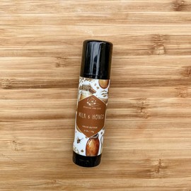 TRAVEL: Solid Body Butter For Dry Skin - Coconut Free - Body Care, Lotion - Mountain View Soap Unscented and Scent Sticks:_Milk & Honey_BUNDLE: One LARGE Stick and One TRAVEL Stick