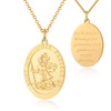 St Christopher Necklace Gold Plated Saint Christopher Medal Necklace for