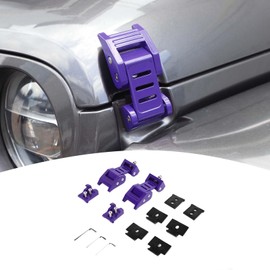 PDKLIN JT Hood Latches Lock Catch Kit Compatible with Jeep Wrangler 2007-2023 JK JKU JL JLU/Gladiator JT 2020-2023, Exterior Accessories (Purple)