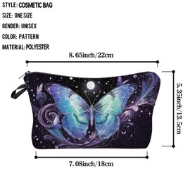 Livel lhood Butterfly Makeup Bag Cute Small Makeup Organizer Bag Travel Toiletry Zipper Pouch Birthday Christmas Gift for Butterfly Lovers Butterfly Cosmetic Bag for Women BFF