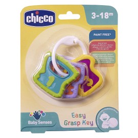 Chicco - Trillino Chiavi Afferrafacile, Mazzo di Chiavi Colorato, Facile da Impugnare e Leggeri, Esperienza Tattile e Stimolazione Gengive, 3-18 Mesi