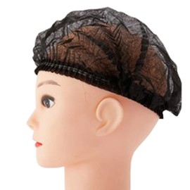 YFFSFDC Hair Cap Disposable Non-woven Hair Cap, 100 Pieces, Disposable Hat, Non-woven Disposable Cap, Hygiene Management, Hair Removal, For Factory Visits, Work, Cosmetics, One Size Fits Most, Unisex, Black