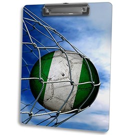 Vibrant Double-Sided Dry Erase Clipboard for Coaches, Teachers, and More - Flag of Nigeria (Nigerian) - Soccer Design