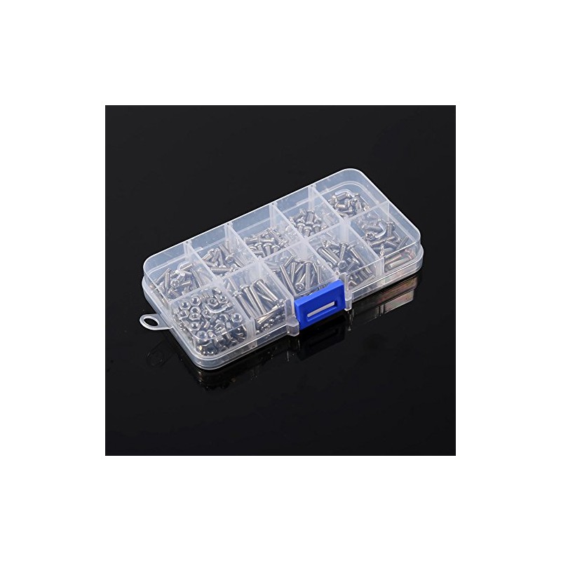 340pcs Tornillos Tuercas Pernos M3 Tornillos Tornillos de Acero Inoxidable