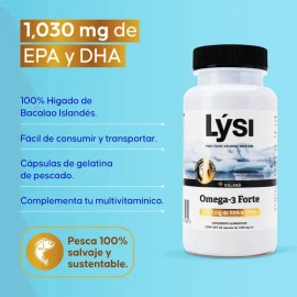 Lysi Omega 3 Forte EPA DHA 1030 mg Cápsulas Aceite Pescado 90 Unidades