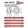 Hexagonal Nuts with Flange and Locking Toothing - M6 -