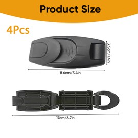 Car Seat Belt Clip Adjuster – 4 Pack Universal Car Seat Belt Adjuster for Women & Kids, Black Seatbelt Clips for Adults, Comfortable Neck Shoulder Strap Positioner Safety Lock Clips