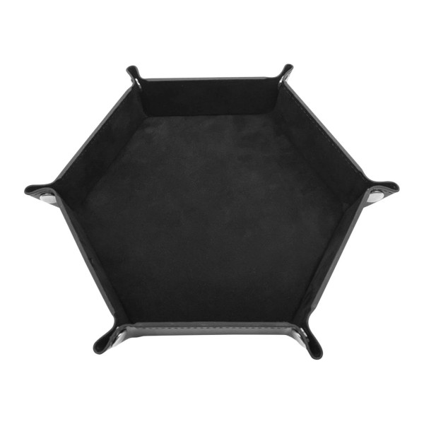 Unbranded Dice Rolling Tray PU Leather Holder Hexagon Dice Tray