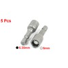 sourcingmap 8mm Magnetic Nut Driver Bit/Hex Socket, 42mm, Gray, 5-Piece