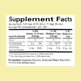 ChildLife Essentials Liquid Iron 4 Fluid Ounces (118 mL) Natural Berry Flavor Hierro Líquido 4 onzas líquidas (118 ml) Sabor a bayas naturales