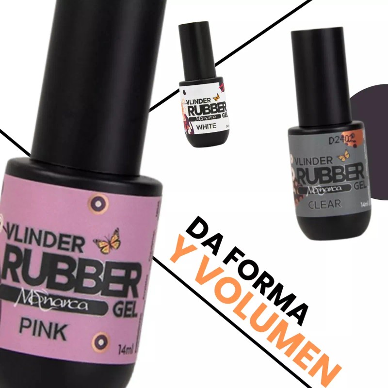 Gel Rubber Vlinder Monarca Para Uñas 14ml Mc Nails Color