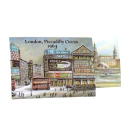Valdeig London Piccadilly Circus 1964 Fridge Magnet England Souvenir Bus Double Decker Red Picture Magnets for Children, Fridge Magnets for Magnetic Fridge, Gift