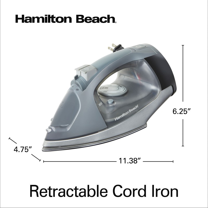 Hamilton Beach Retractable Cord Iron 1500 Watts Model 14882
