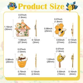 Stiesy 30 Pcs Enamel Bee Charms Honeycomb Cute Bee House Charm Bulk for Jewelry Making Crafts DIY Bracelets Necklace Earring