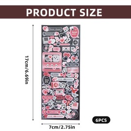 NICENEEDED 6 Sheets Korean Photocard Stickers, Love Butterflies Pattern Kpop Deco Stickers, Craft Sticker Kits for Photocards Craft Scrapbook