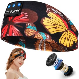 Sleep Headphones Eye Mask, Bluetooth Headphones Headband, Sports Headband Built-in Mic Bluetooth Headband with HD Stereo Speakers, Cool Tech Gadgets Gifts for Women Sleeping Headphones Side Sleepers