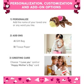 DolliBu Happy Mother's Day Super Soft Plush Brown Sea Turtle Figure - Cute Stuffed Animal with Pink Heart Message for Best Mommy, Grandma, Wife, Daughter - 11" Inches