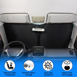 HIRUFAIT Windshield Sun Shade for Hond@ Pilot 2003 2004 205 2006 2007 2008, Front Window Sun Visor Protector, Foldable Car Reflective Blocker UV Rays and Heat (Style B)