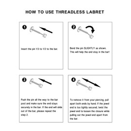 FANSING 10mm Long Threadless Cartilage Earring Push Pin Labret Jewelry 18g Surgical Steel Nose Rings Studs for Women 2.5mm Nose Rings Studs Gold