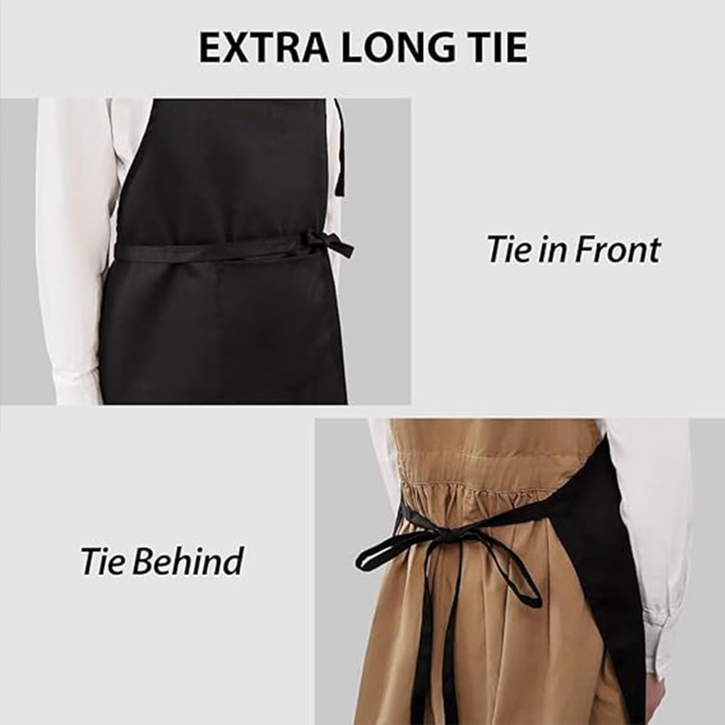 BURNTOP 2 Pack Waterproof Rubber Adjustable Apron 40" Aprons for