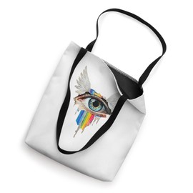 Eye With Wings Rainbow Eyeball Seraphim Weirdcore Aesthetic Tote Bag