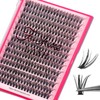 Cluster Eyelash Extensions, 280pcs 40D, 0.07 D Curl 13mm Natural