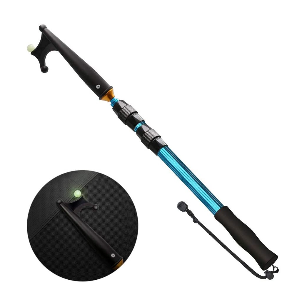SAN LIKE Telescopic Boat Hook - Floating,Durable,Rust-Resistant with Luminous Bead,Blue Push Pole for Docking Extends from 2.63Ft to 6.75Ft