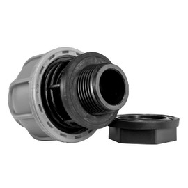 20MM MDPE,Waterbutt/Water Storage Tank oulet Fitting with nut & washers (Requires a 21mm Hole)