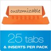 Pendaflex Hanging Folder Tabs, 2", Clear Orange, 25 Tabs and