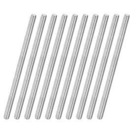 M METERXITY 10-Pack Fully Threaded Rod, M8x150mm 304 Stainless Steel Right Hand Thread Bar Studs for Furniture Anchor Bolts/Clamps/U-Bolts, Metric Threaded Screw