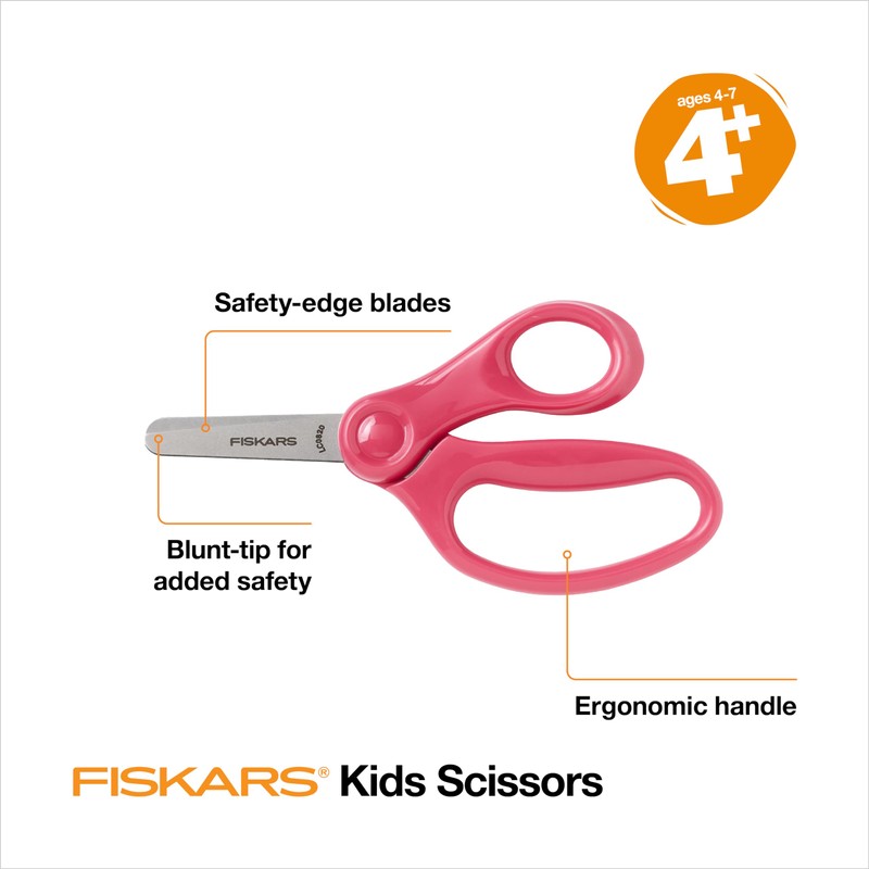 Fiskars Blunt-Tip Scissors for Kids, School or Crafting, 5", Premium
