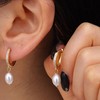 DOCHAIS Hoop Earrings Gold 925 Silver Earrings with Pearls Zircon