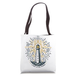 Light of the World Lighthouse Christian Design Tote Bag