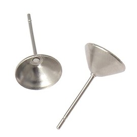 Perlin - Pack of 30 Stainless Steel Stud Earrings Setting for 8 mm Silver-Coloured Xilion Rivoli Rhinestones Cabochons Stud Earrings Blanks M558 x 3