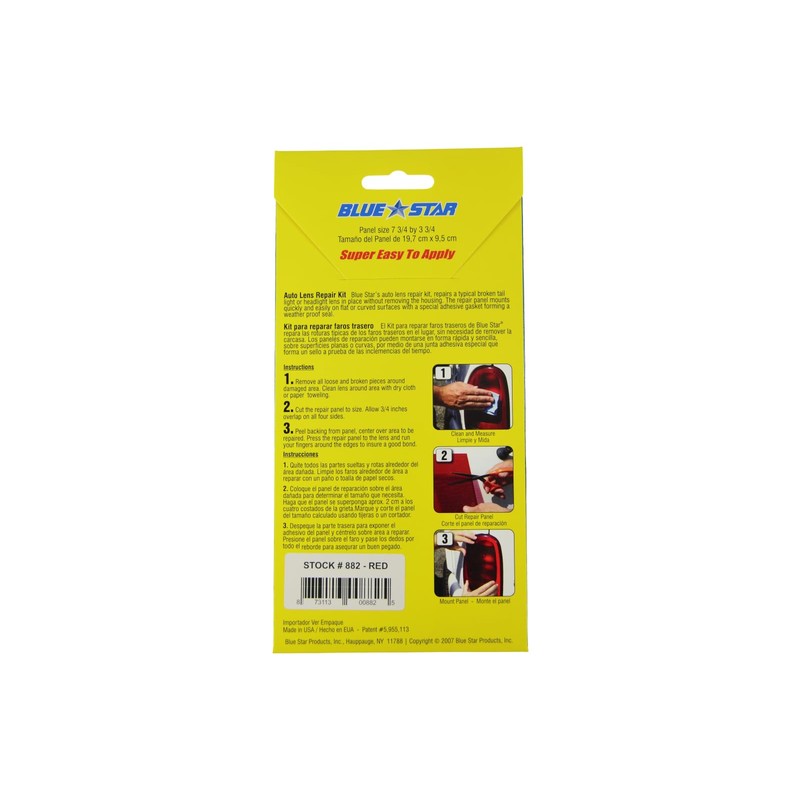Blue Star Grid Pattern Auto Lens Repair Kit (Red)