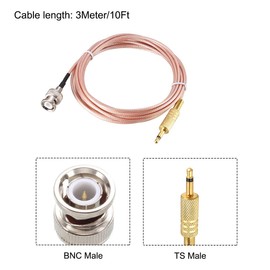 sourcing map BNC Male to 3.5mm 1/8inch Male Coaxial Power Audio Cable 3Meter/10Ft