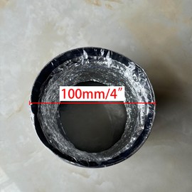 Manguera De Aluminio Flexible Extracción para Secadora,Campana extractora, Manguera de ventilación flexible, Diámetro 15cm(6") 10cm(4"), Largo 2Mts, con 2 Abrazaderas (Diámetro 10cm/4",Largo 2m)