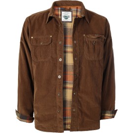 Gioberti Men's 100% Cotton Extremely Soft Corduroy Shirt Jacket with Flannel Lining, Camel, M