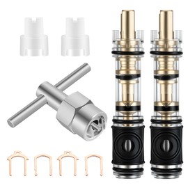 Dual Seal 1225 Replacement Cartridge With 104421 Cartridge Removal Tool, for Moen 1225 1225B, One Handle Kitchen and Bathroom Faucet Cartridge Replacement, for Single Handle Faucet/Showers, Brass