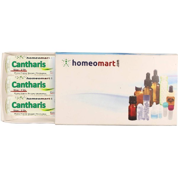 Homeopathy Cantharis 30C Pills for Skin Burn, Scalds, Cystitis (UTI). Pack of 3 in Sterile Glass Vials with Screw Cap