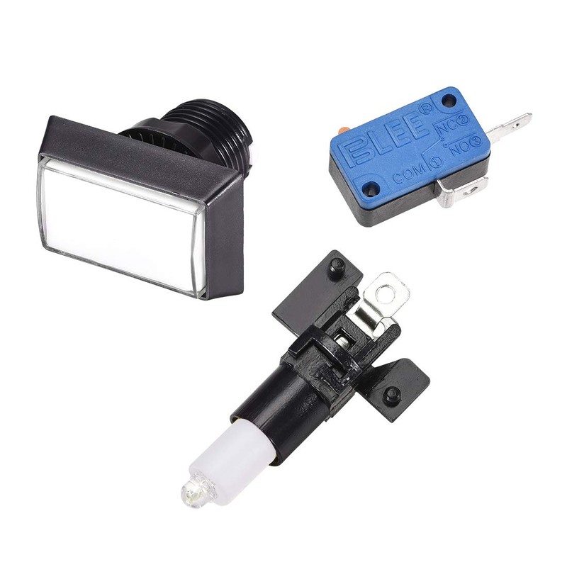 uxcell Game Push Button 49x33 Rectangle 12V LED Illuminated Push