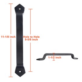 Barn Door Handle, Dseap 11-1/8 Inch Heavy Duty Rustic Cast Iron Gate Grab Handles and Pulls, Black