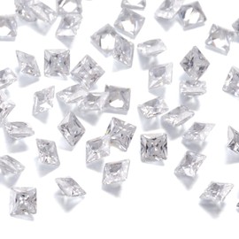 Craftdady 1000Pcs Clear Cubic Zirconia 2mm Square Mini CZ Rhinestone Bulk Loose Stone Point Back No Hole for Jewellery Making Repairing
