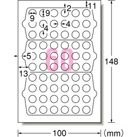 e-wan Handwriting and Print For Label Round 60 Face 9 mm 12 Sheets 26101 