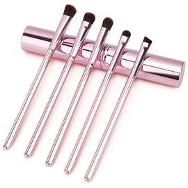 Brocha de maquillaje portátil básica, 5 piezas, para sombra de ojos, brocha sintética, aplicar al maquillaje de ojos, incluye cepillo de contorno...  