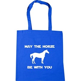 Hippowarehouse May the horse be with you Tote Shopping Gym Beach Bag 42cm x38cm, 10 litres