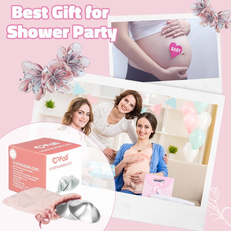 The Original Silver Nursing Cups, Nipple Covers for Breastfeeding Essentials,