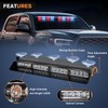Nilight 32LED Red Blue Emergency Dash Strobe Lights with Controller
