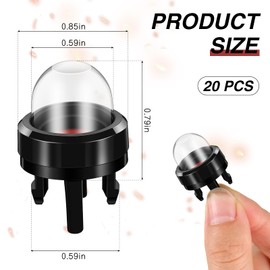 Therwen 20 Pcs Chainsaw Primer Bulb 188-512 Snap in Primer Bulb Pump 503936601 530047721 Compatible with Chainsaw Leaf Blower 125b 125bx 125bvx Trimmer Blower